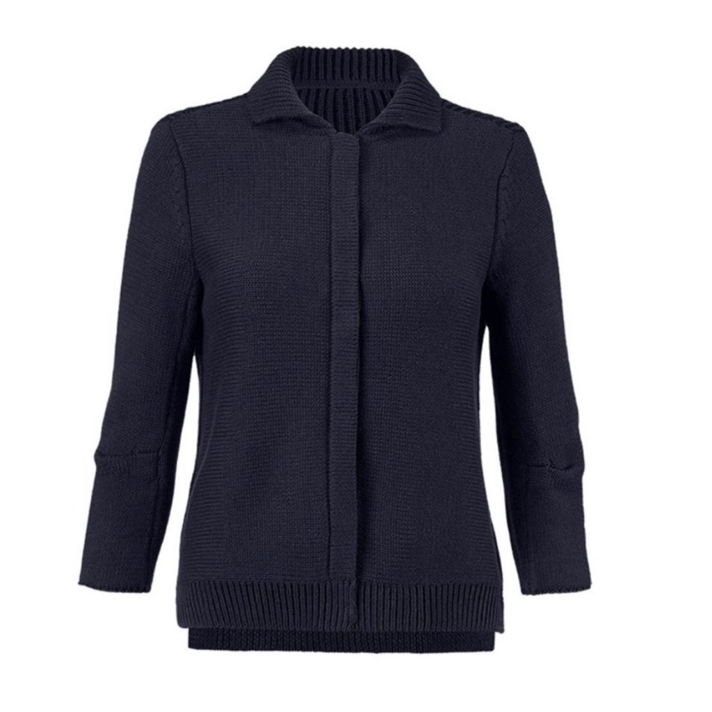 Cabi #3523 Pursuit Cardigan Navy Blue/Black Medium